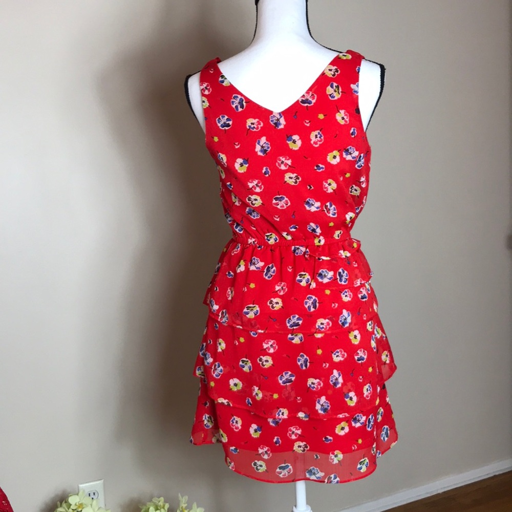 Red Spring Flower Dress - Picture 2 of 4